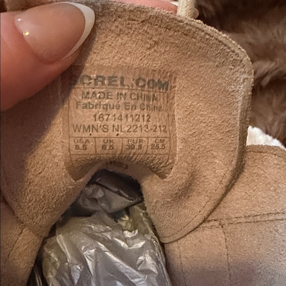 Women's Sorel Wedge Beige Lace-Up Boots Size 8.5 - Picture 6 of 7